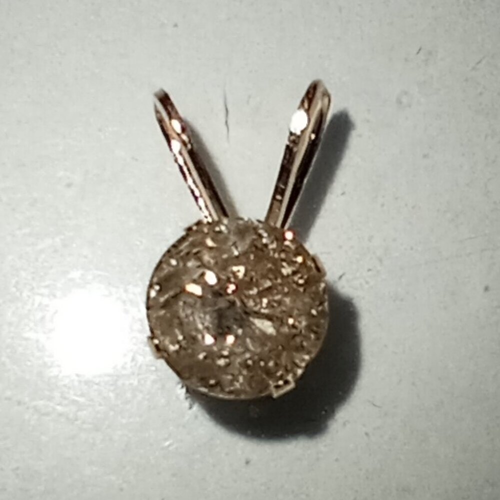 14Kt Yellow Gold 0.60-Carat Solitaire Champagne Diamond Pendant
